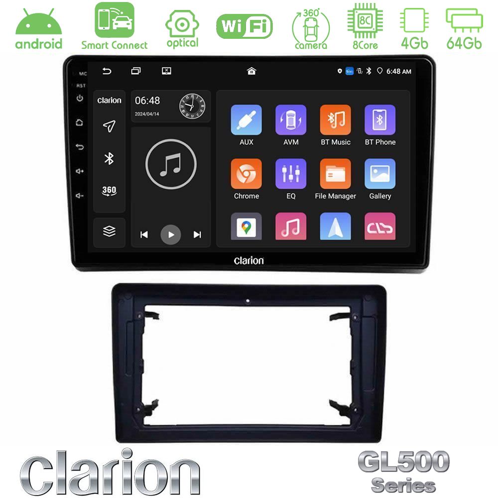 Clarion GL500 Series 8Core Android ClarionOS 4+64GB Chrysler / Dodge / Jeep Navigation Multimedia Tablet 10"