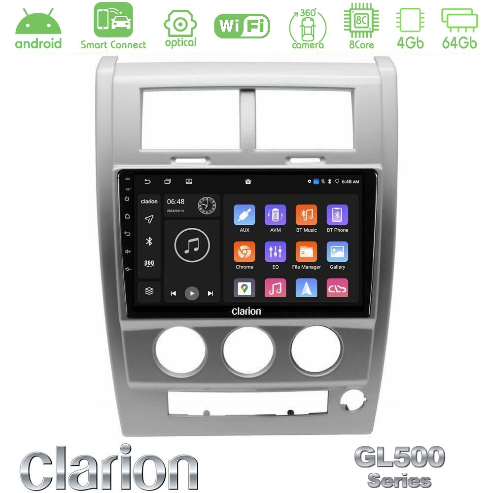 Clarion GL500 Series 8Core Android ClarionOS 4+64GB  Jeep Cherokee (KK) 2008-2012 Navigation Multimedia Tablet 10"