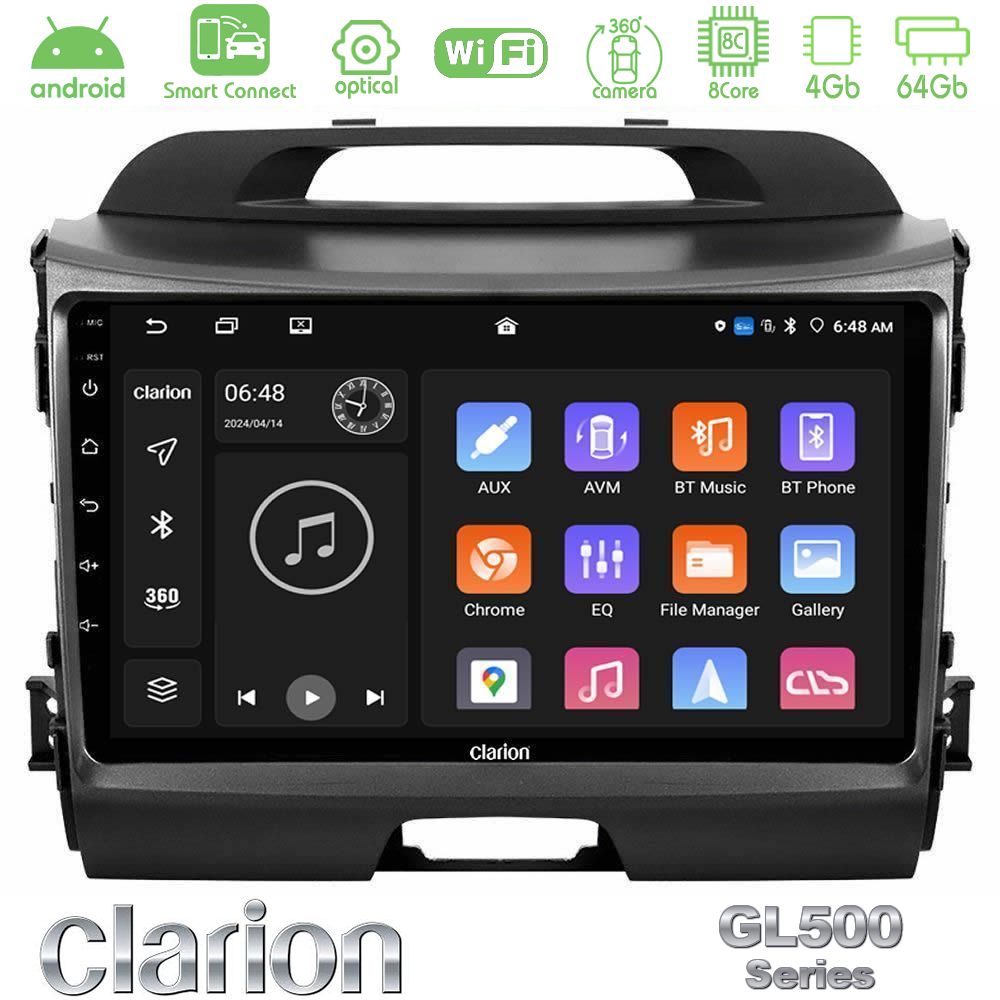 Clarion GL500 Series 8Core Android ClarionOS 4+64GB Kia Sportage Navigation Multimedia Tablet 9"