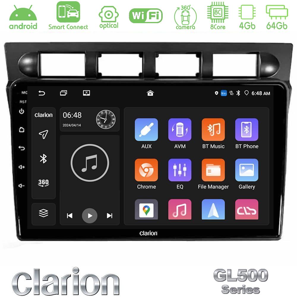Clarion GL500 Series 8Core Android ClarionOS 4+64GB Kia Picanto 2004-2007 Navigation Multimedia Tablet 9"