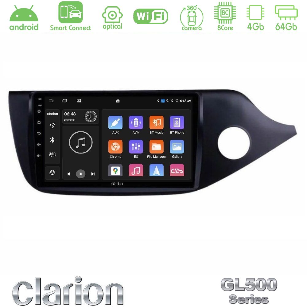 Clarion GL500 Series 8Core Android ClarionOS 4+64GB Kia Cee’d/ProCeed 2013-2017 RHD Navigation Multimedia Tablet 9"