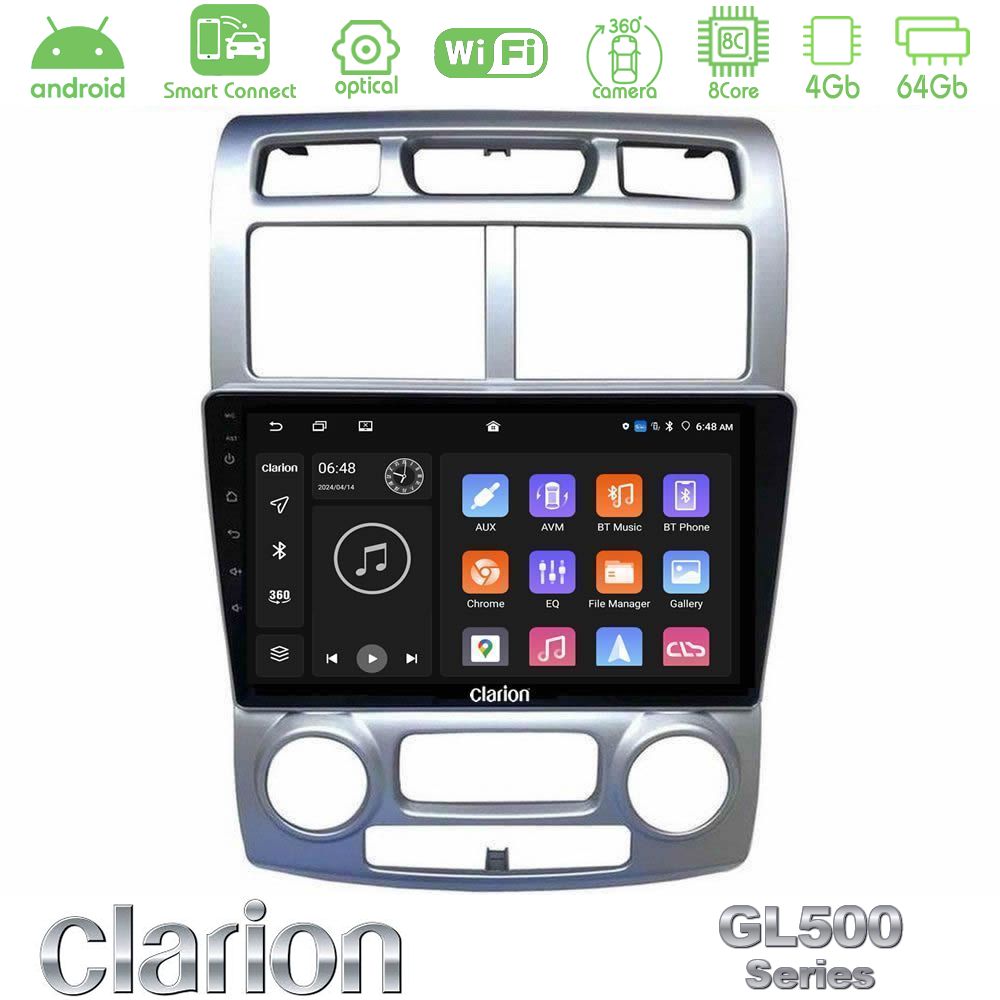 Clarion GL500 Series 8Core Android ClarionOS 4+64GB  Kia Sportage 2005-2008 Navigation Multimedia Tablet 9""