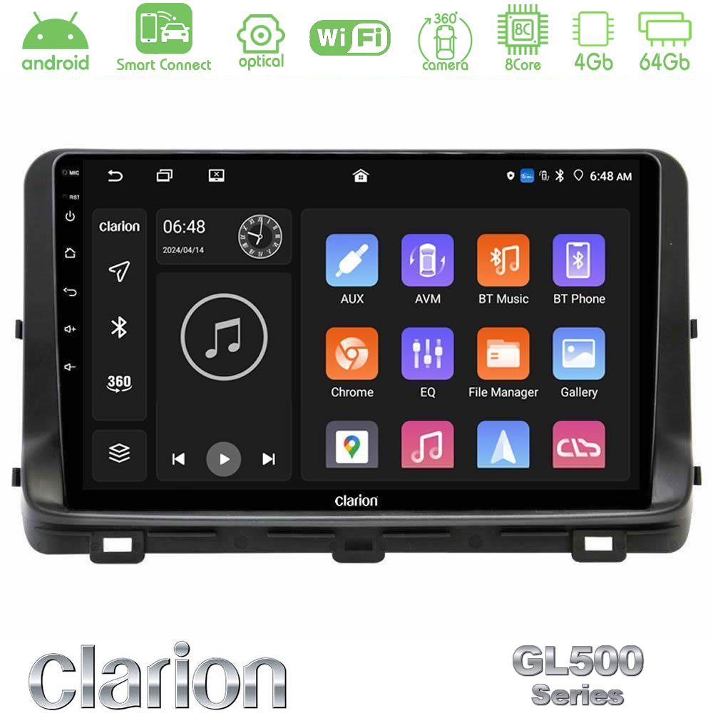 Clarion GL500 Series 8Core Android ClarionOS 4+64GB Kia Ceed 2018-2023 Navigation Multimedia Tablet 10"
