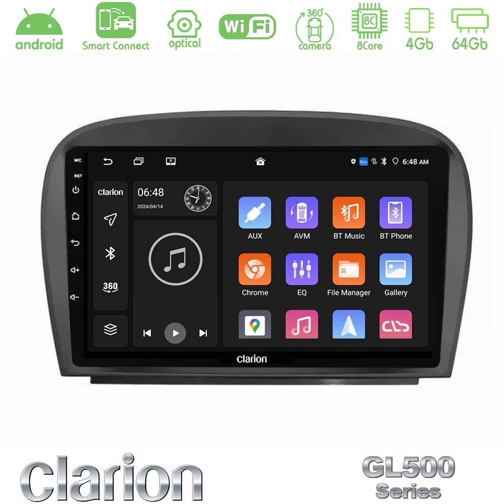 Clarion GL500 Series 8Core Android ClarionOS 4+64GB Mercedes SL Class 2005-2011 Navigation Multimedia Tablet 9"
