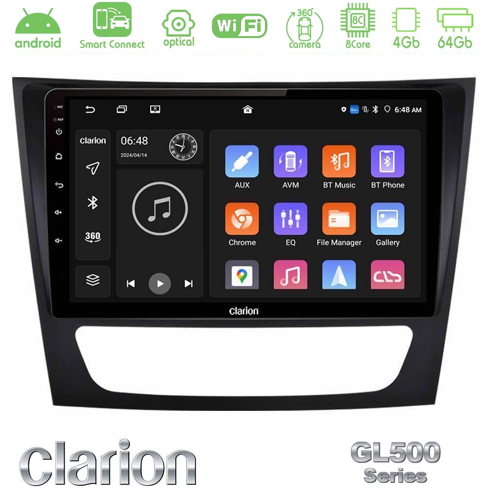 Clarion GL500 Series 8Core Android ClarionOS 4+64GB Mercedes E Class / CLS Class Navigation Multimedia Tablet 9"