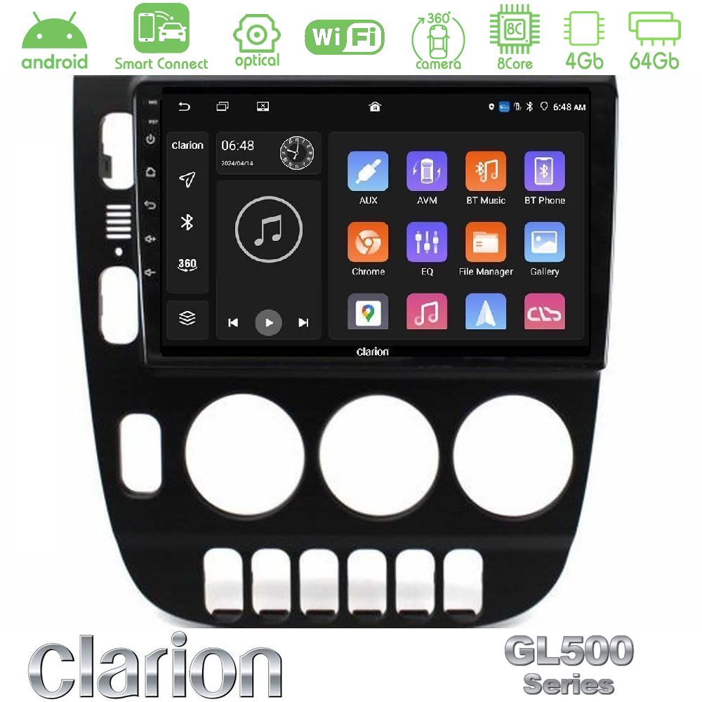 Clarion GL500 Series 8Core Android ClarionOS 4+64GB Mercedes ML Class (W163) 1998-2005 Manual AC Navigation Multimedia Tablet 9"
