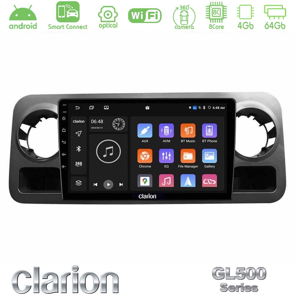 Clarion GL500 Series 8Core Android ClarionOS 4+64GB  Mercedes Sprinter W907 Navigation Multimedia Tablet 10"