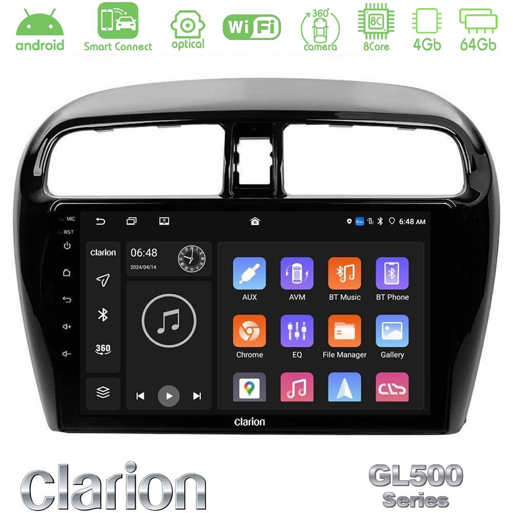 Clarion GL500 Series 8Core Android ClarionOS 4+64GB Mitsubishi Space Star 2013-2016 Navigation Multimedia Tablet 9"