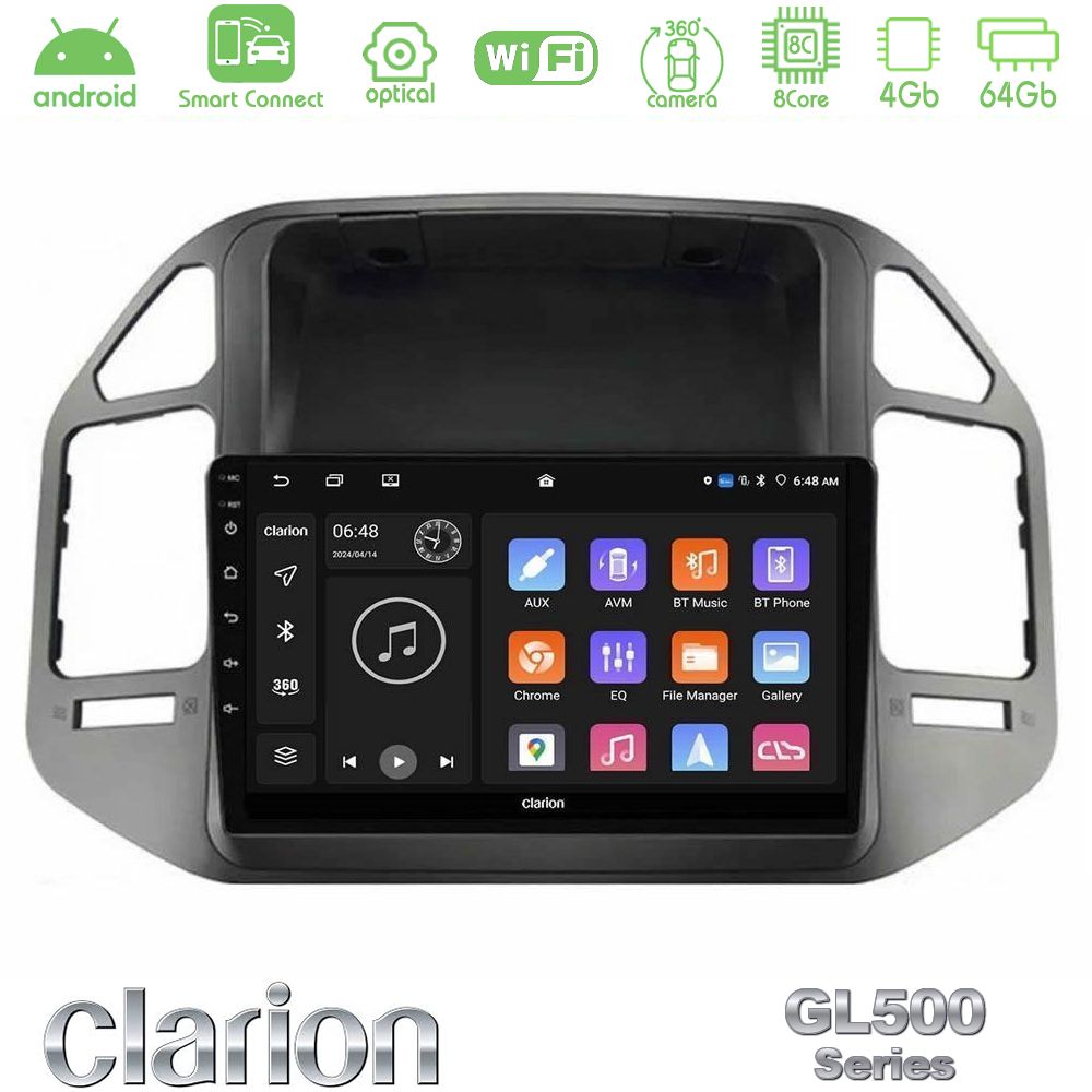 Clarion GL500 Series 8Core Android ClarionOS 4+64GB Mitsubishi Pajero 2002-2006 Navigation Multimedia Tablet 9"