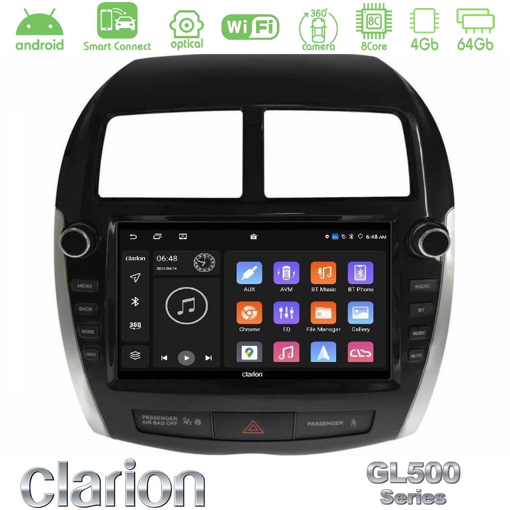 Clarion GL500 Series 8Core Android ClarionOS 4+64GB Mitsubishi ASX 2013-2018 Navigation Multimedia Tablet 9"