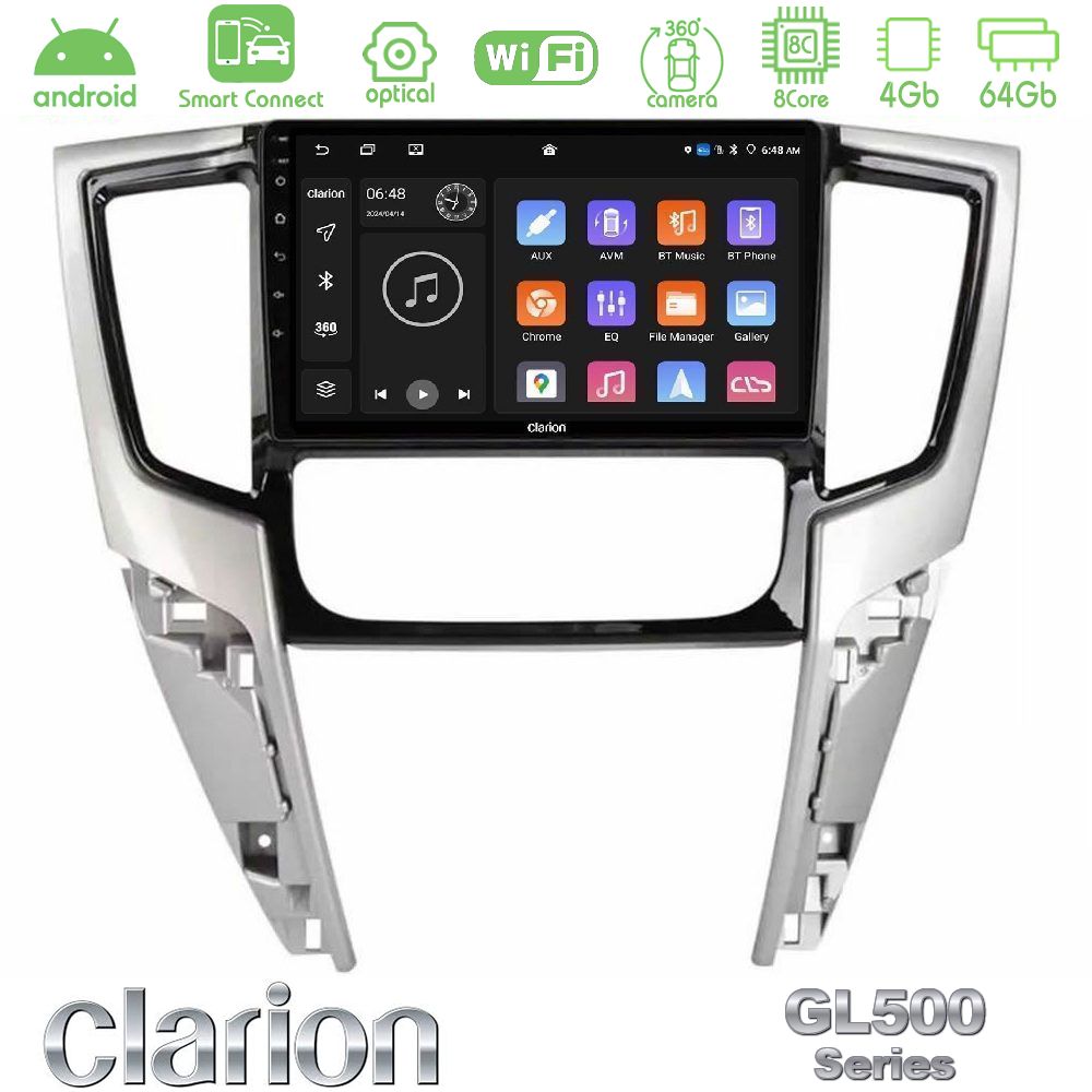 Clarion GL500 Series 8Core Android ClarionOS 4+64GB Mitsubishi L200 2019-2023 Navigation Multimedia Tablet 9"