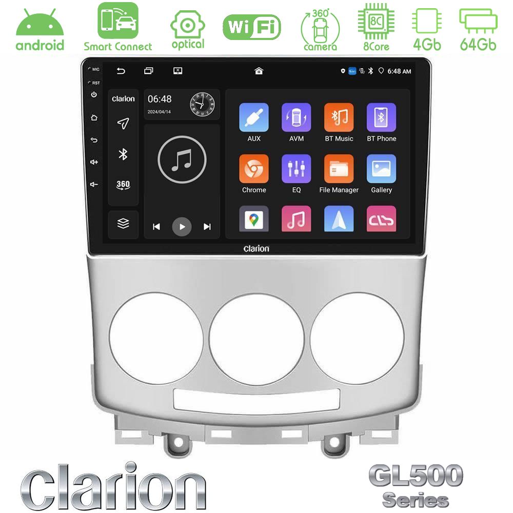 Clarion GL500 Series 8Core Android ClarionOS 4+64GB Mazda 5 2004-2010 Navigation Multimedia Tablet 9"