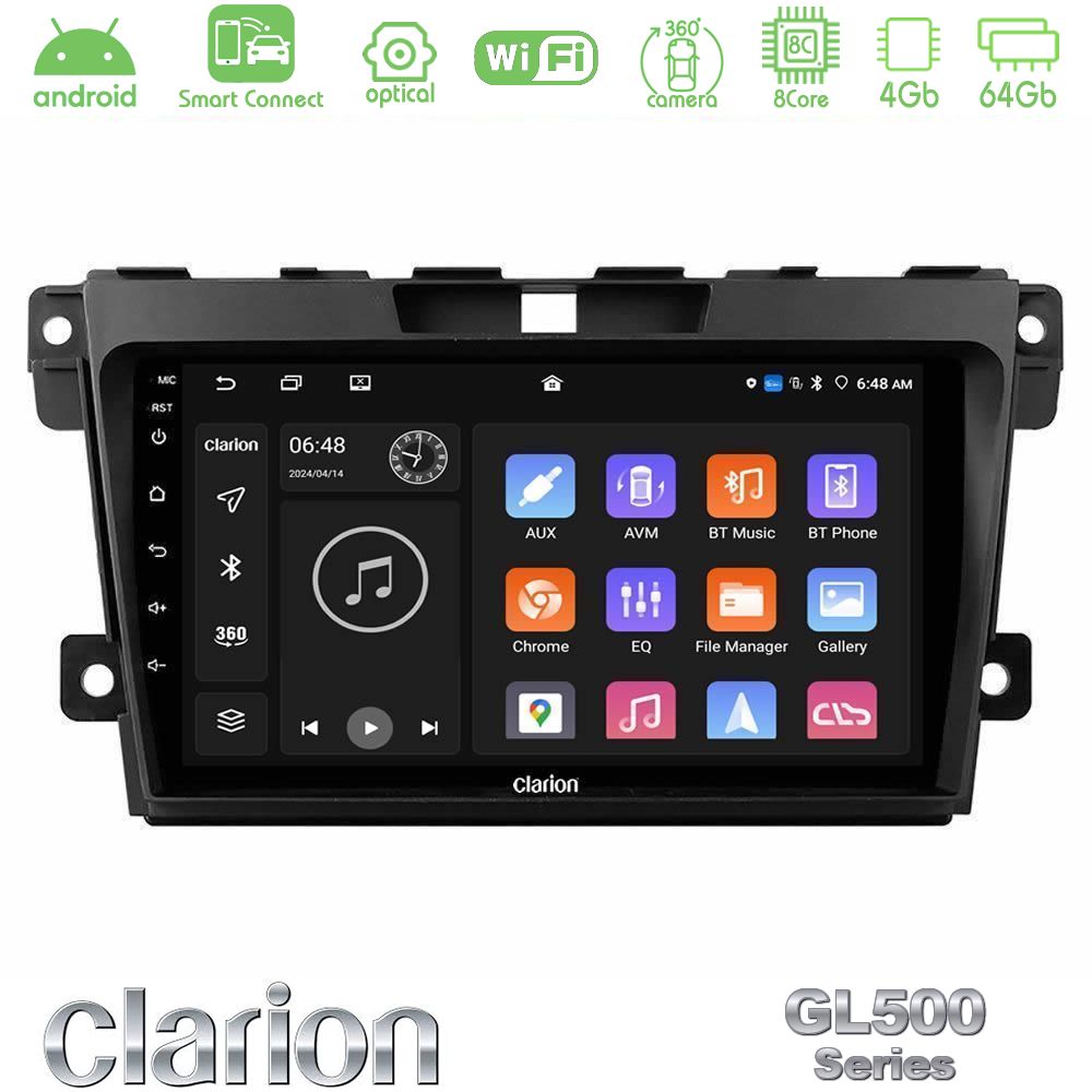 Clarion GL500 Series 8Core Android ClarionOS 4+64GB Mazda CX-7 2007-2011 Navigation Multimedia Tablet 9"