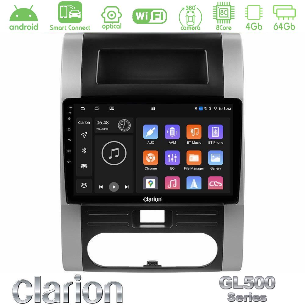 Clarion GL500 Series 8Core Android ClarionOS 4+64GB Nissan X-Trail T31 Navigation Multimedia Tablet 10"