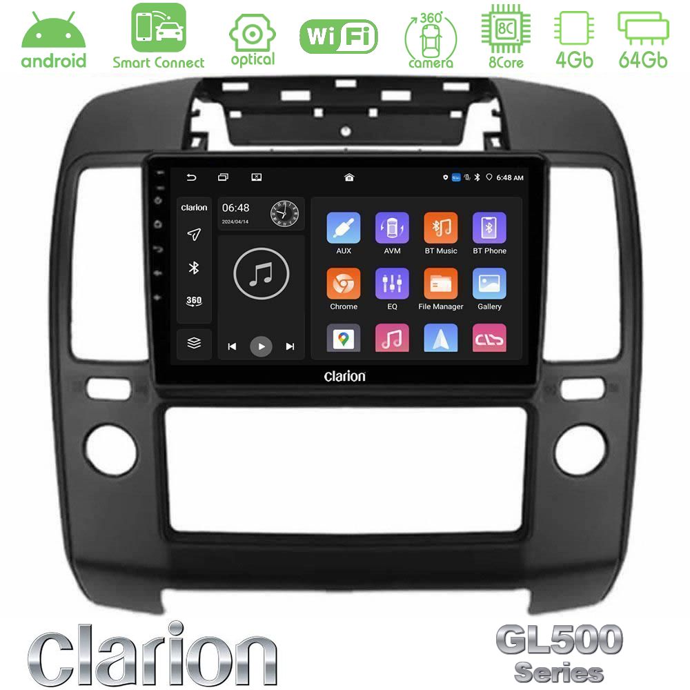 Clarion GL500 Series 8Core Android ClarionOS 4+64GB Nissan Navara Navigation Multimedia Tablet 9"