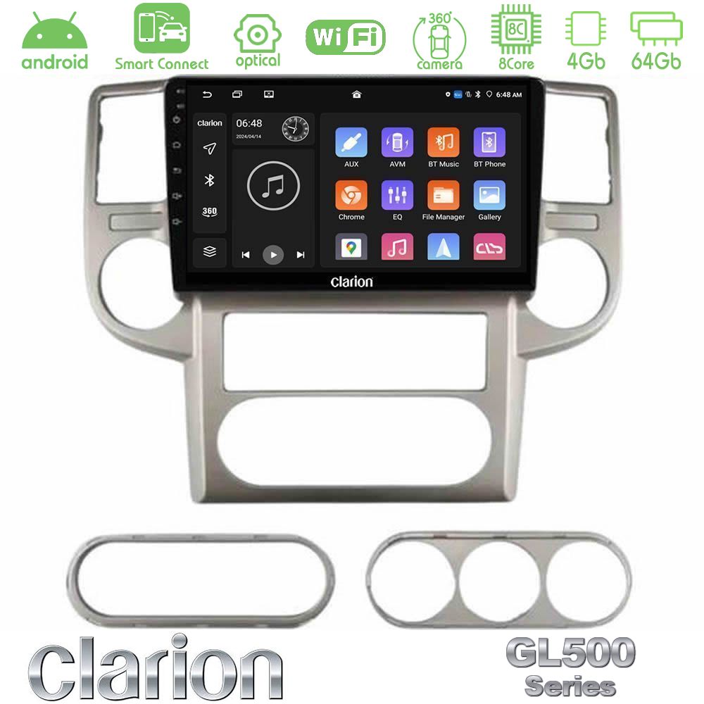 Clarion GL500 Series 8Core Android ClarionOS 4+64GB Nissan X-Trail 2003-2007 Navigation Multimedia Tablet 10"