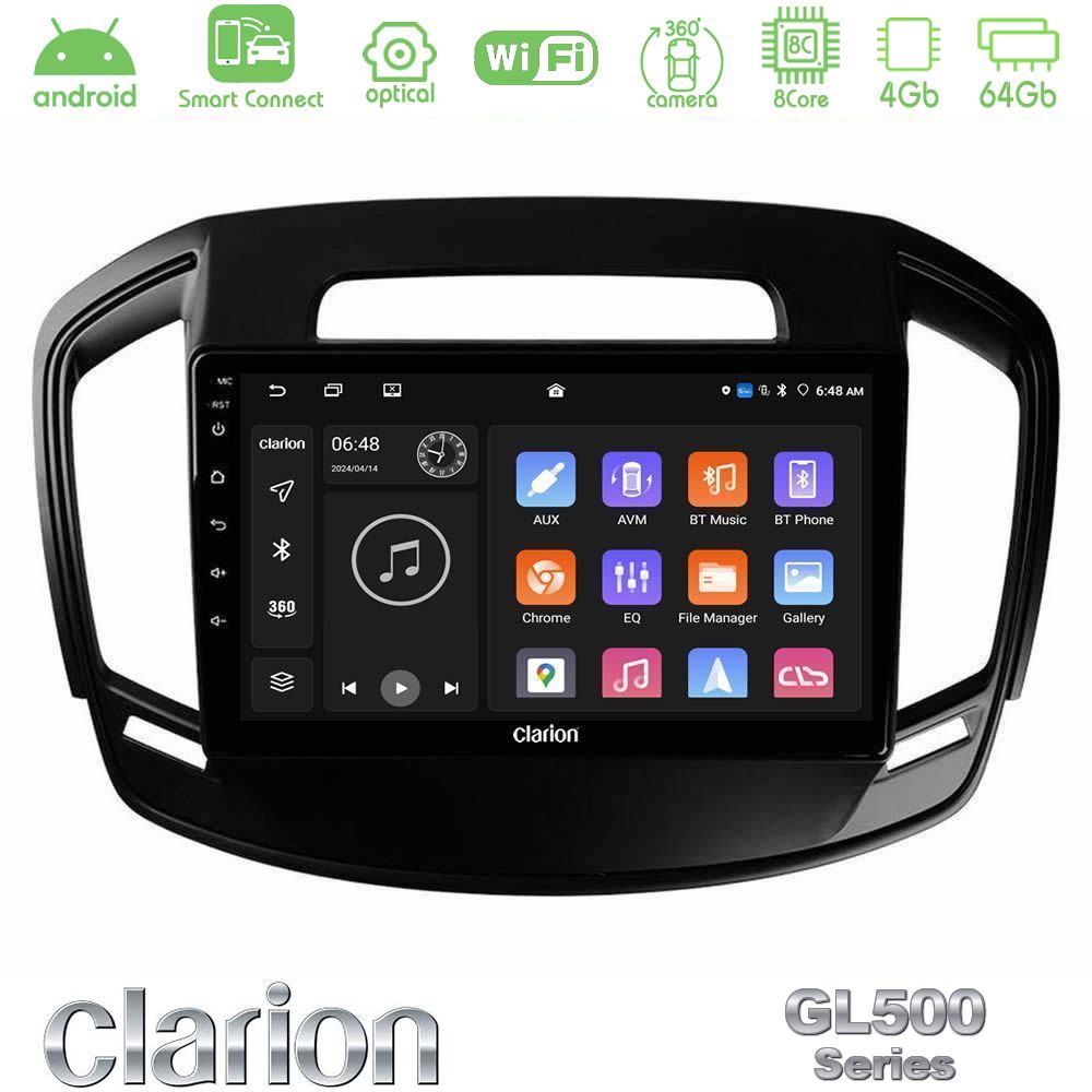 Clarion GL500 Series 8Core Android ClarionOS 4+64GB Opel Insignia 2014-2017 Navigation Multimedia Tablet 9"