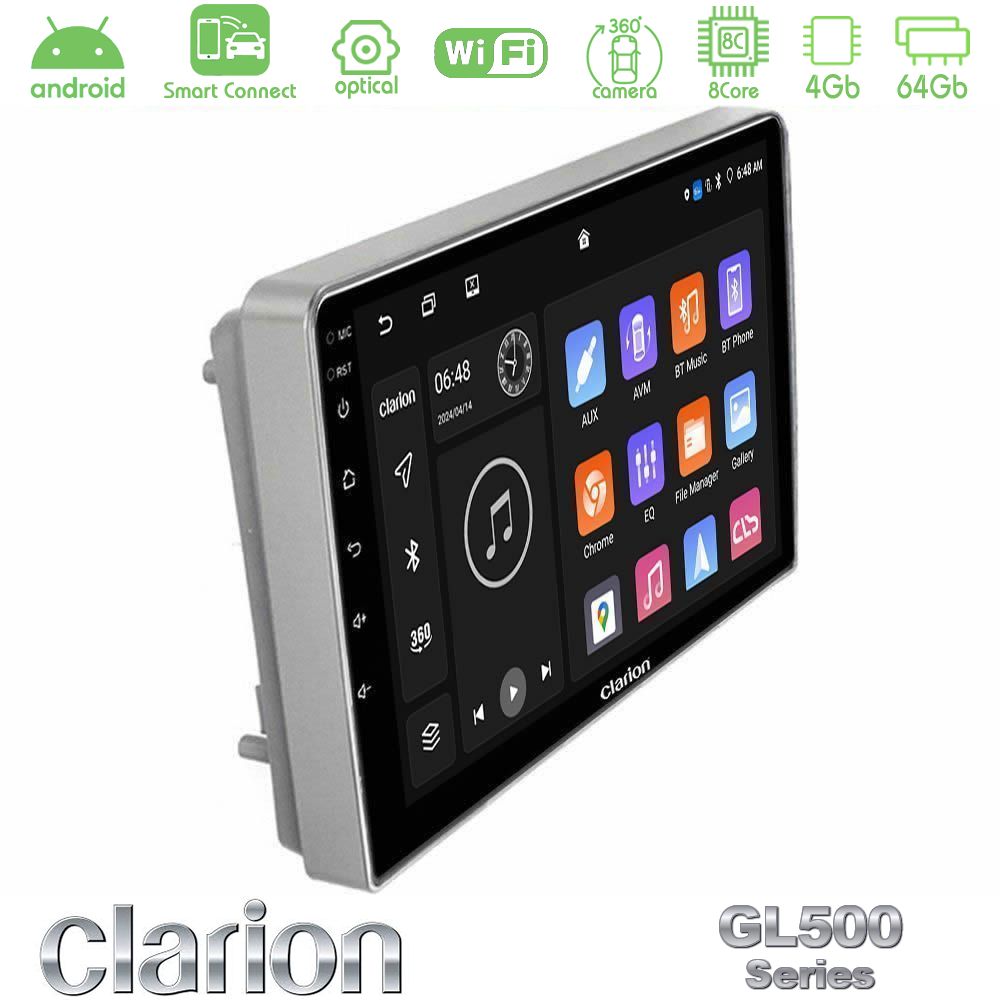 Clarion GL500 Series 8Core Android ClarionOS 4+64GB Opel Astra/Corsa/Antara/Zafira Navigation Multimedia Tablet 9"