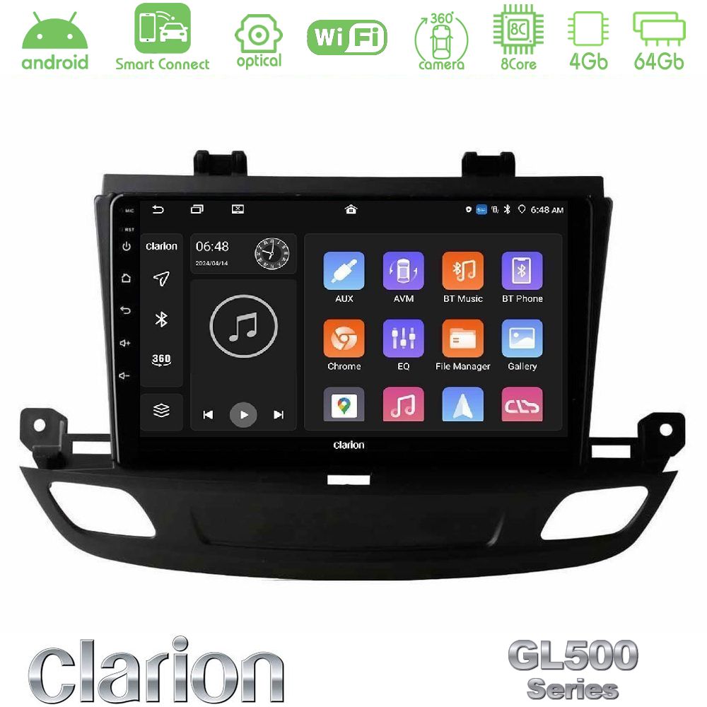 Clarion GL500 Series 8Core Android ClarionOS 4+64GB Opel Insignia 2 2017-2020 Navigation Multimedia Tablet 9"