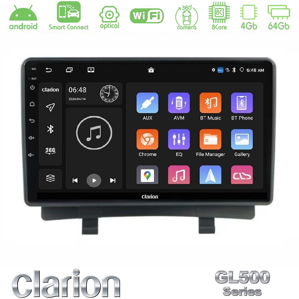 Clarion GL500 Series 8Core Android ClarionOS 4+64GB Opel Zafira 2012-2016 Navigation Multimedia Tablet 9"