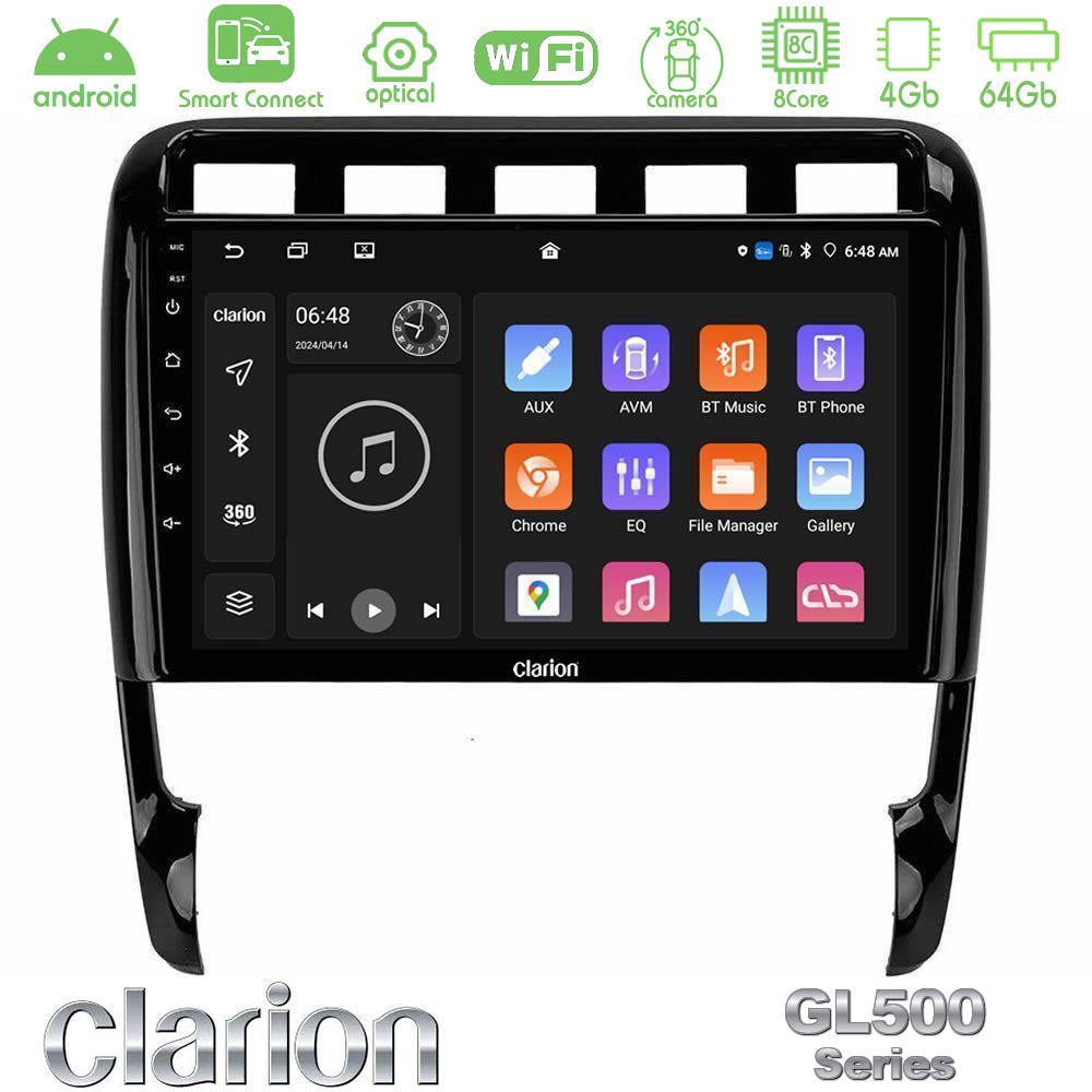 Clarion GL500 Series 8Core Android ClarionOS 4+64GB Porsche Cayenne 2003-2010 Navigation Multimedia Tablet 9"