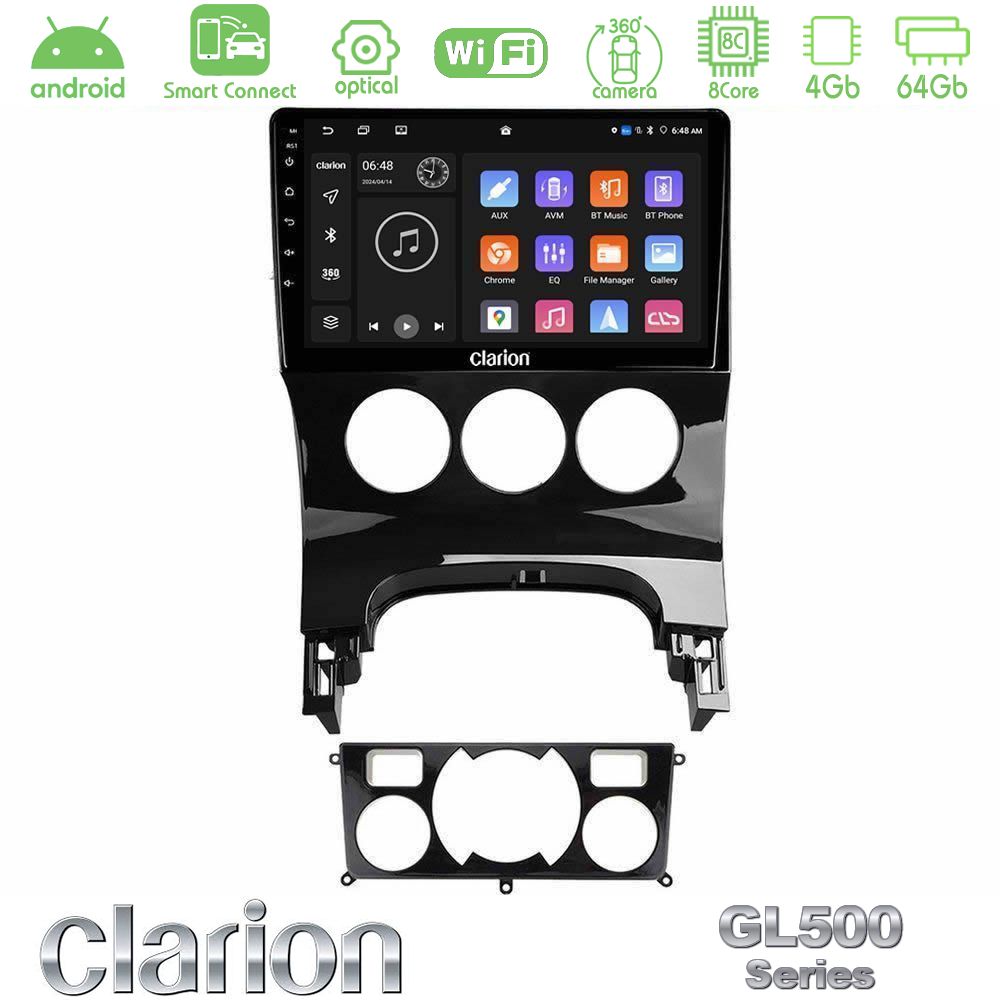 Clarion GL500 Series 8Core Android ClarionOS 4+64GB Peugeot 3008 AUTO A/C Navigation Multimedia Tablet 9"