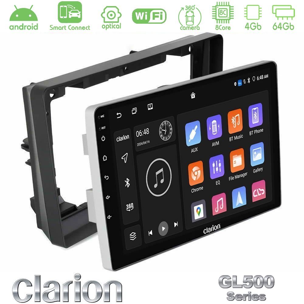 Clarion GL500 Series 8Core Android ClarionOS 4+64GB Peugeot 308 2013-2020 Navigation Multimedia Tablet 9"