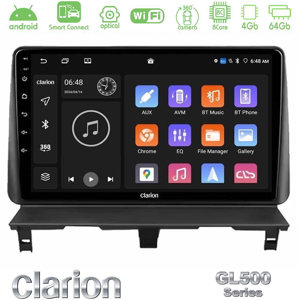 Clarion GL500 Series 8Core Android ClarionOS 4+64GB Peugeot Partner / Citroën Berlingo 2002-2008 Navigation Multimedia Tablet 9"