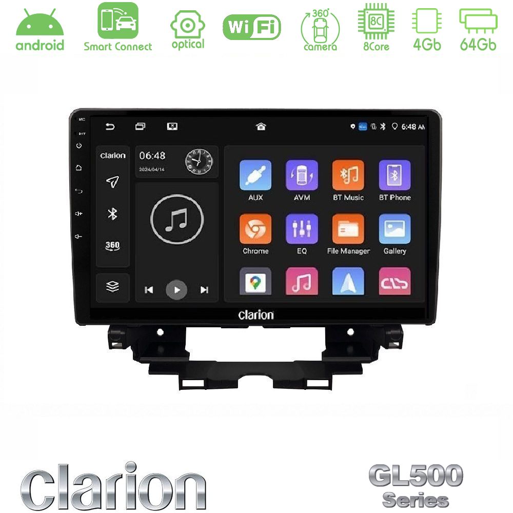Clarion GL500 Series 8Core Android ClarionOS 4+64GB Renault Kangoo / Nissan Townstar 2022-> Navigation Multimedia Tablet 10"