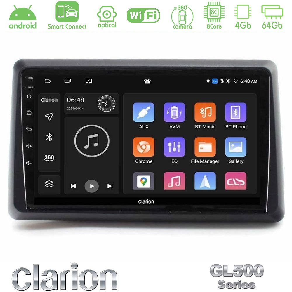 Clarion GL500 Series 8Core Android ClarionOS 4+64GB Renault Express 2020-2025 Navigation Multimedia Tablet 9"