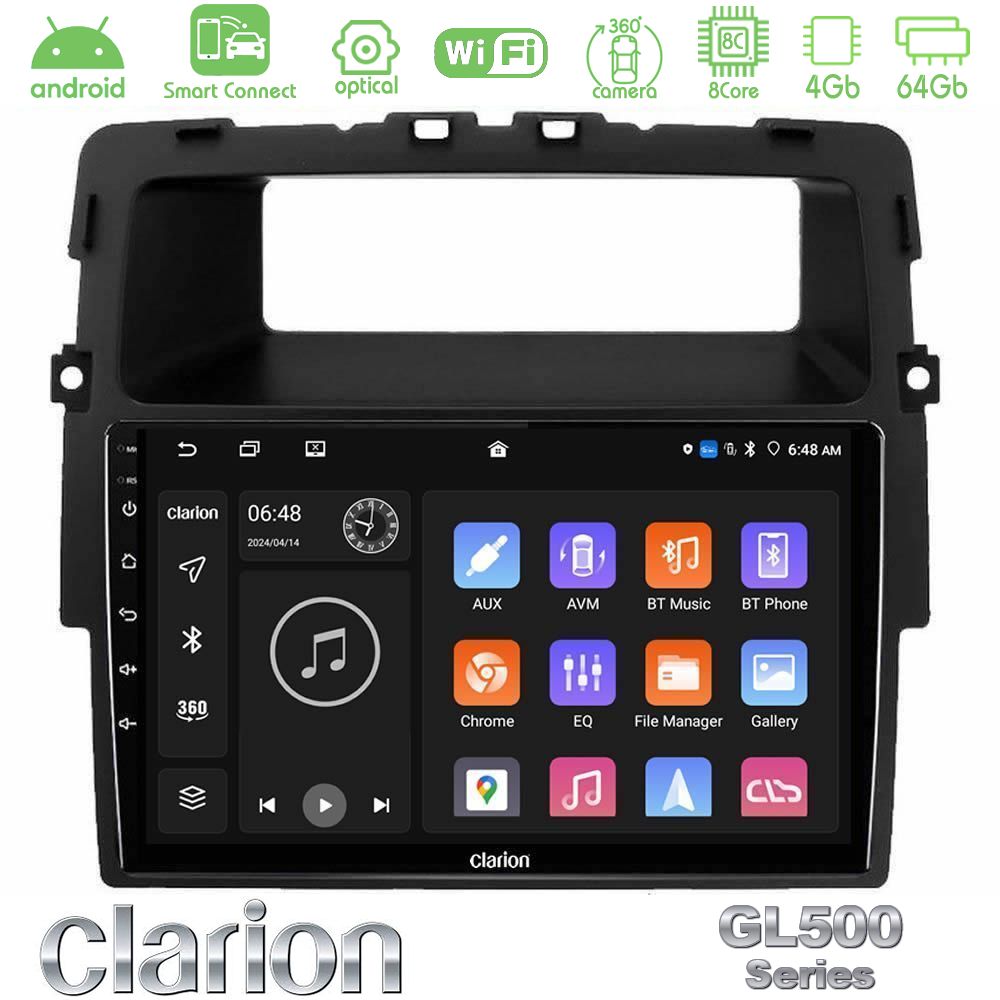 Clarion GL500 Series 8Core Android ClarionOS 4+64GB Renault/Nissan/Opel Navigation Multimedia Tablet 10"