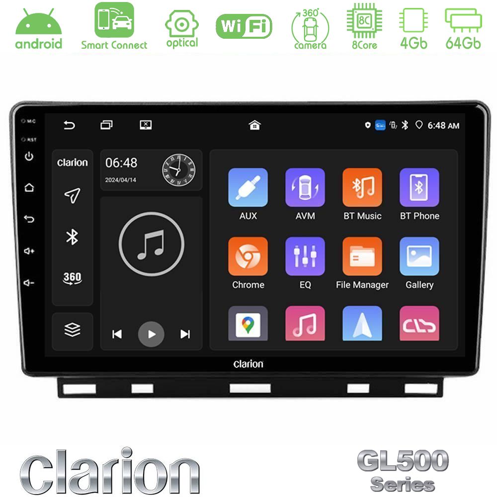 Clarion GL500 Series 8Core Android ClarionOS 4+64GB Renault Clio 5 2020-2024 Navigation Multimedia Tablet 9"