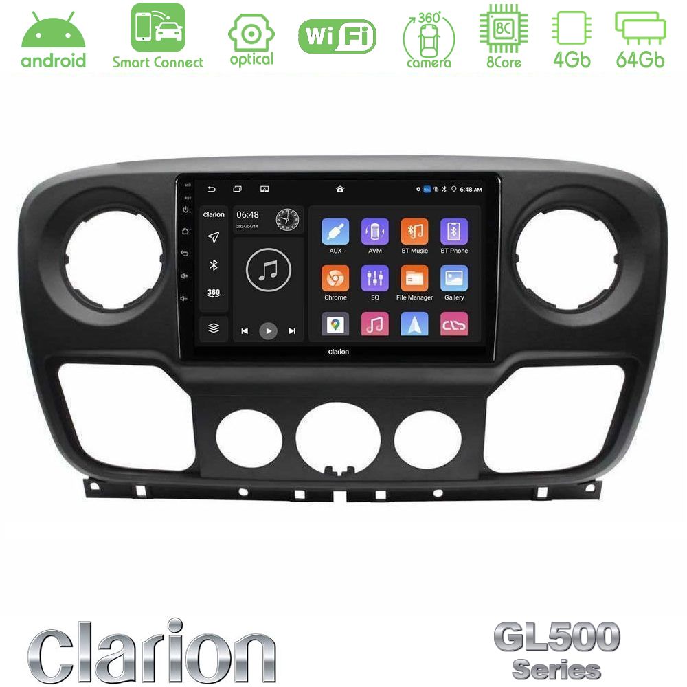 Clarion GL500 Series 8Core Android ClarionOS 4+64GB Renault/Nissan/Opel Navigation Multimedia Tablet 10"