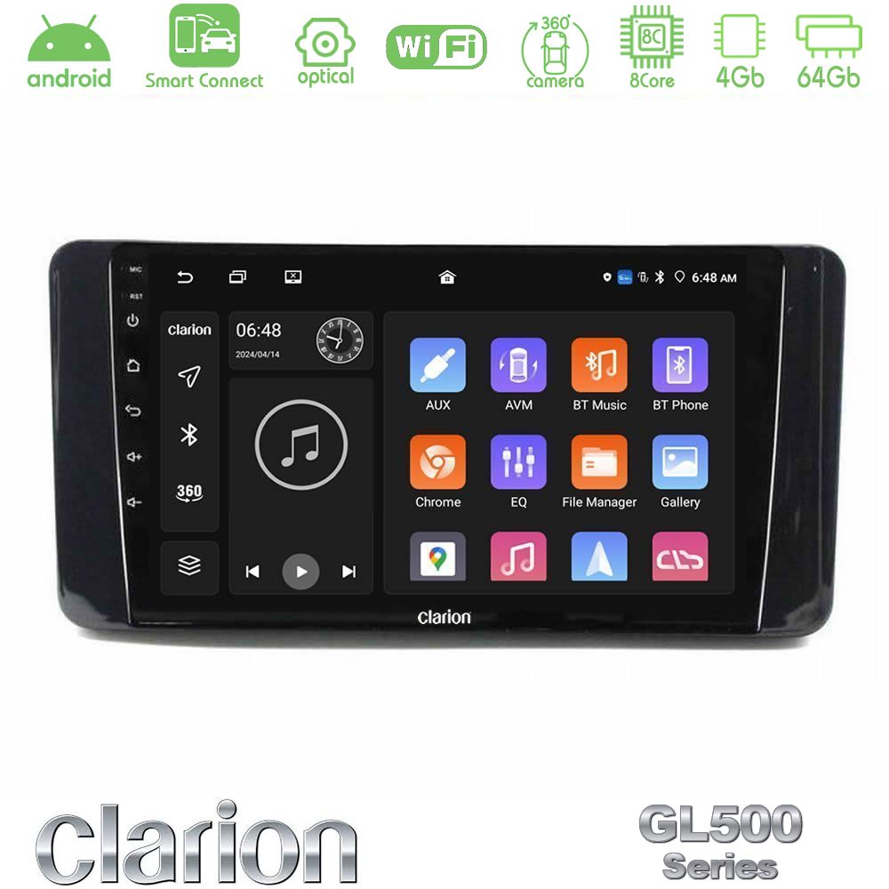 Clarion GL500 Series 8Core Android ClarionOS 4+64GB Skoda Kamiq 2019-2022 Navigation Multimedia Tablet 9"