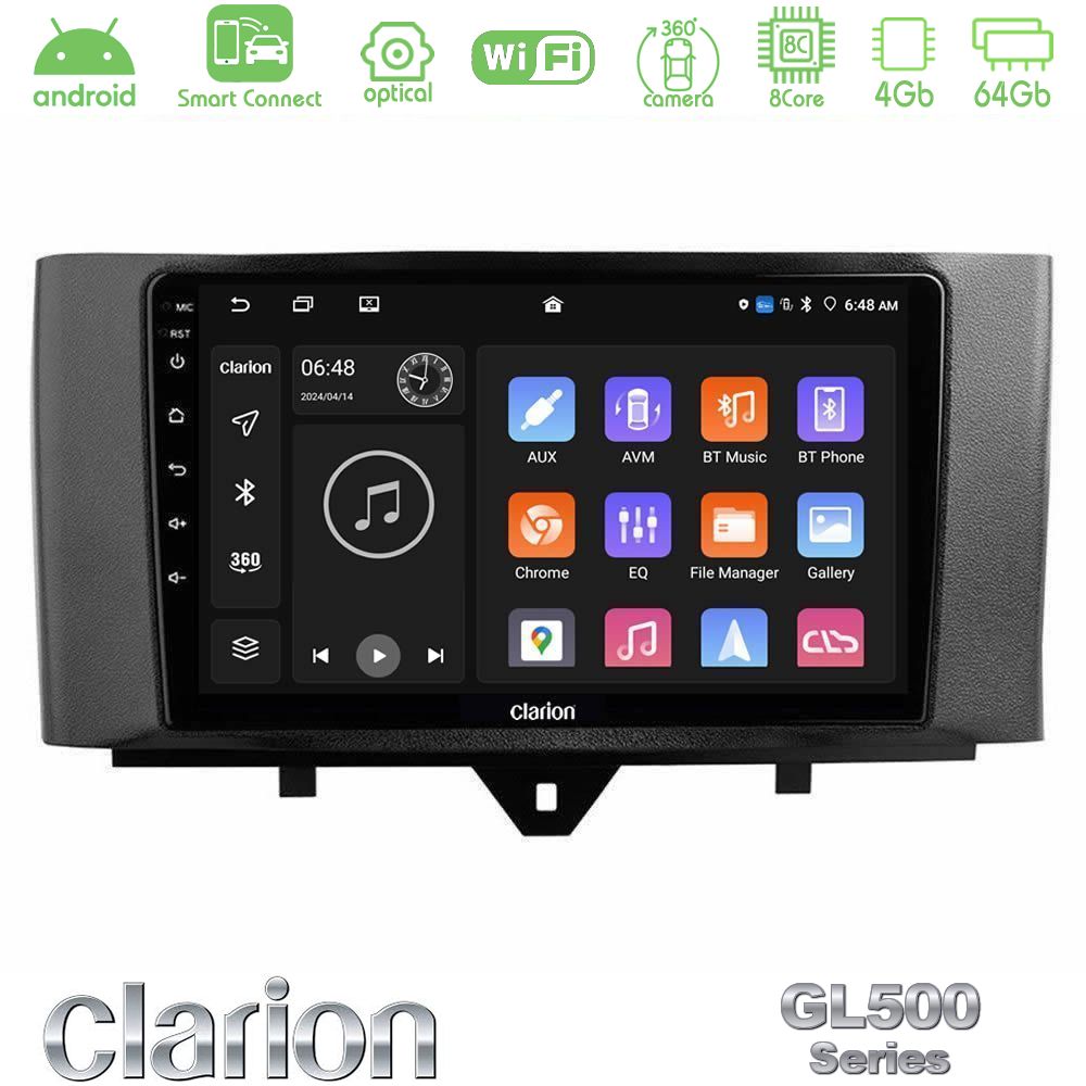 Clarion GL500 Series 8Core Android ClarionOS 4+64GB Smart 451 Facelift Navigation Multimedia Tablet 9"