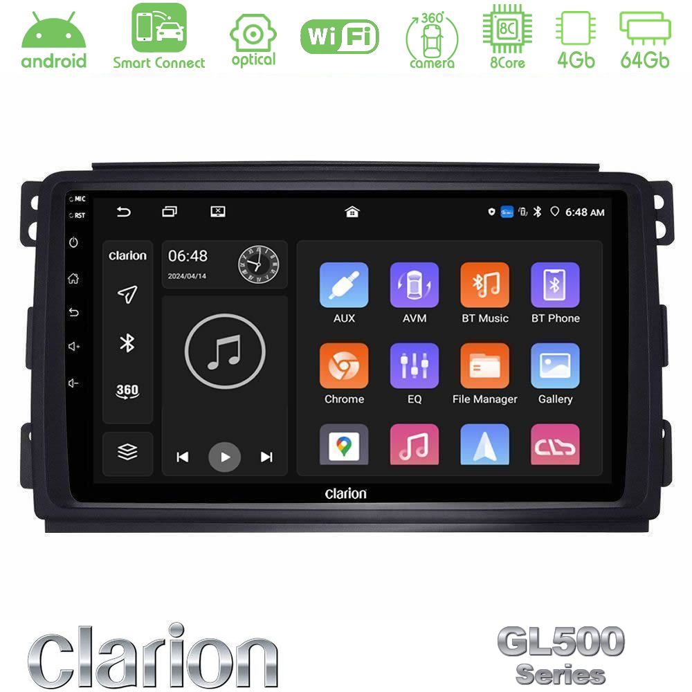 Clarion GL500 Series 8Core Android ClarionOS 4+64GB Smart 451 Navigation Multimedia Tablet 9"