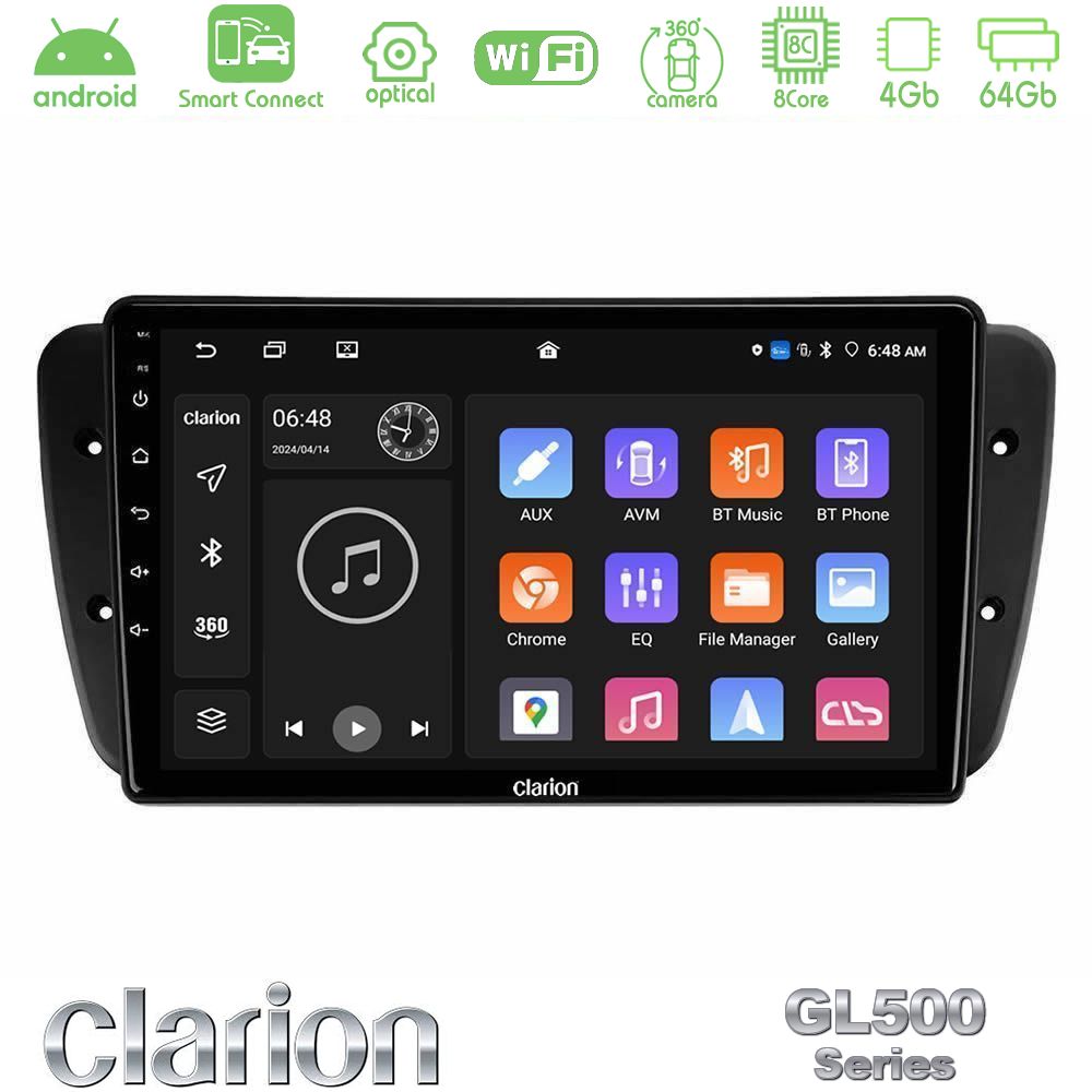 Clarion GL500 Series 8Core Android ClarionOS 4+64GB Seat Ibiza 2008-2012 Navigation Multimedia Tablet 9"