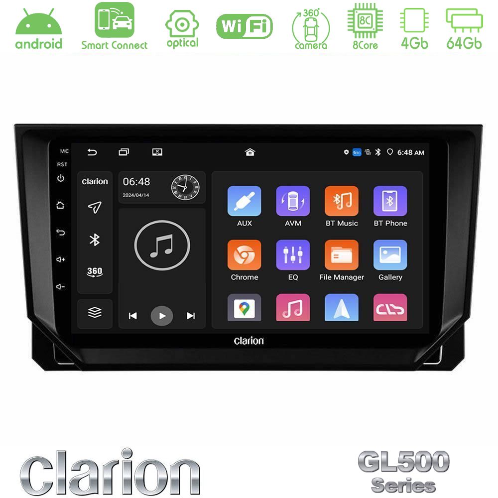 Clarion GL500 Series 8Core Android ClarionOS 4+64GB Seat Arona/Ibiza Navigation Multimedia Tablet 9"