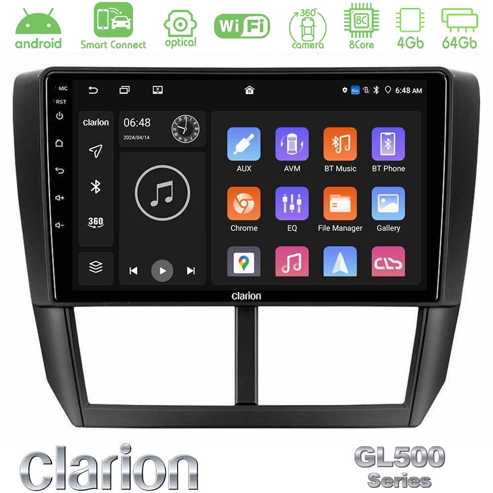 Clarion GL500 Series 8Core Android ClarionOS 4+64GB Subaru Forester Navigation Multimedia Tablet 9"