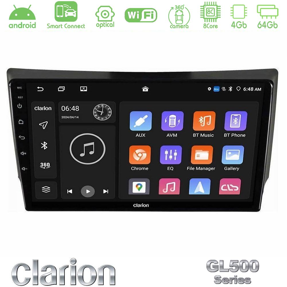 Clarion GL500 Series 8Core Android ClarionOS 4+64GB Ssangyong Rexton 2002-2006 Navigation Multimedia Tablet 9"