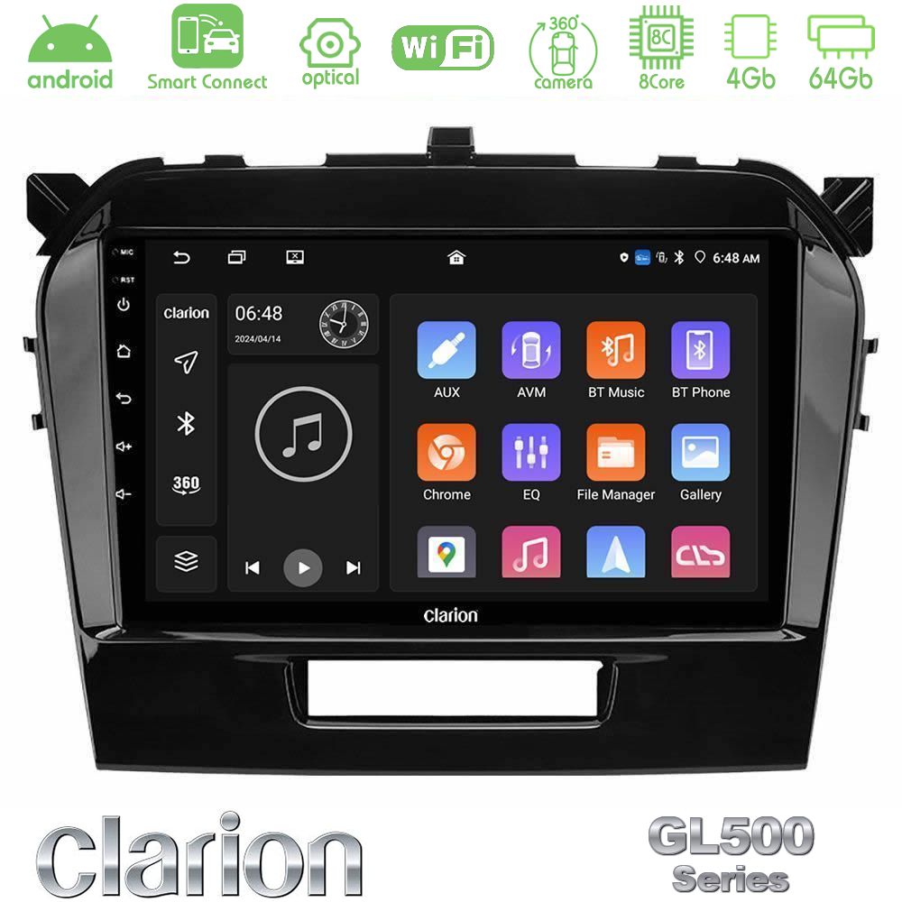 Clarion GL500 Series 8Core Android ClarionOS 4+64GB Suzuki Vitara 2015-2021 Navigation Multimedia Tablet 9"