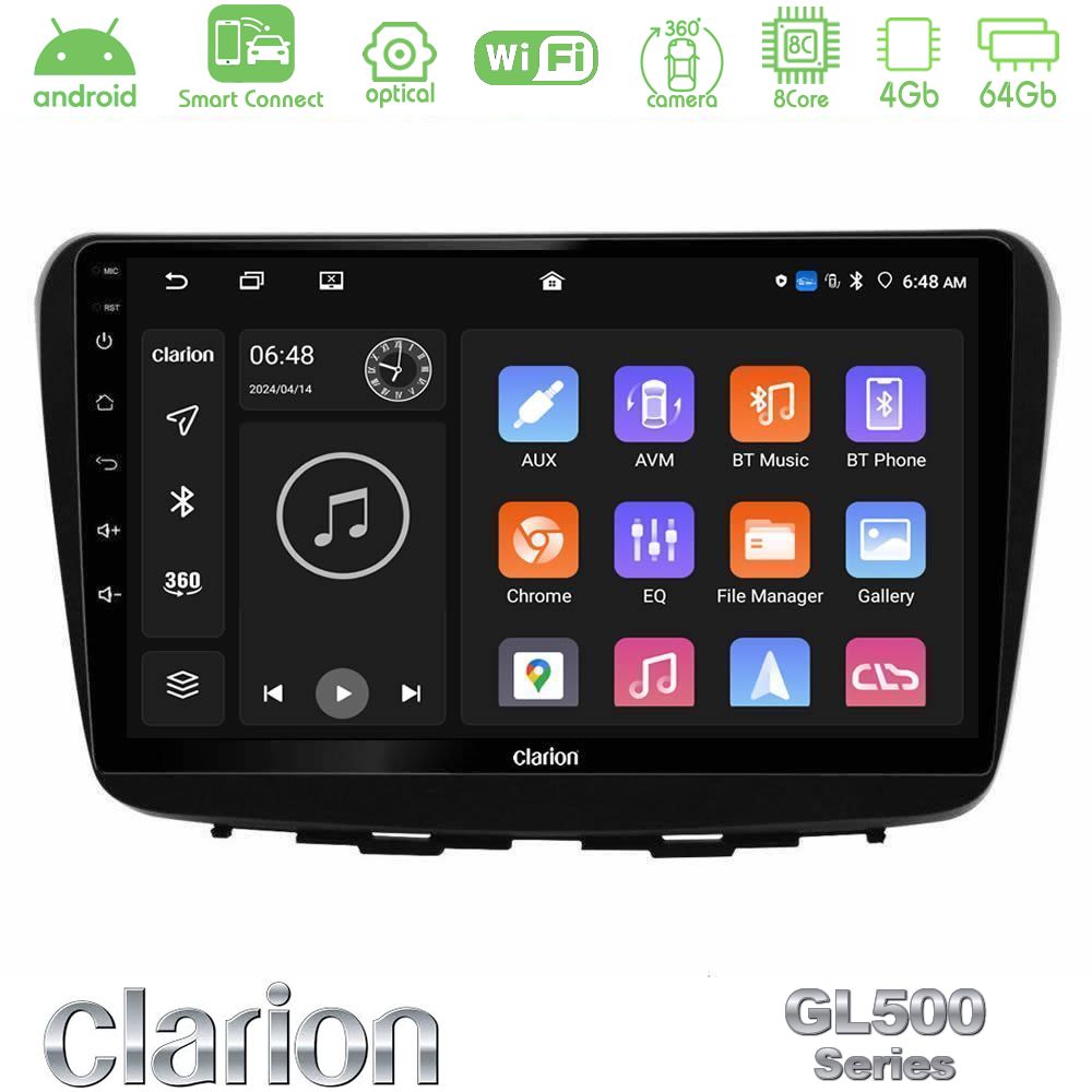 Clarion GL500 Series 8Core Android ClarionOS 4+64GB Suzuki Baleno 2016-2021 Navigation Multimedia Tablet 9"
