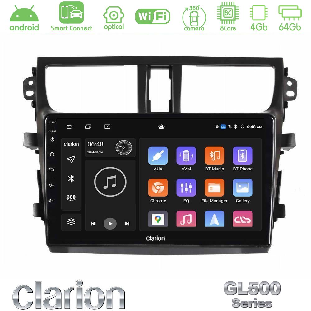Clarion GL500 Series 8Core Android ClarionOS 4+64GB Suzuki Celerio 2014-2020 Navigation Multimedia Tablet 9"