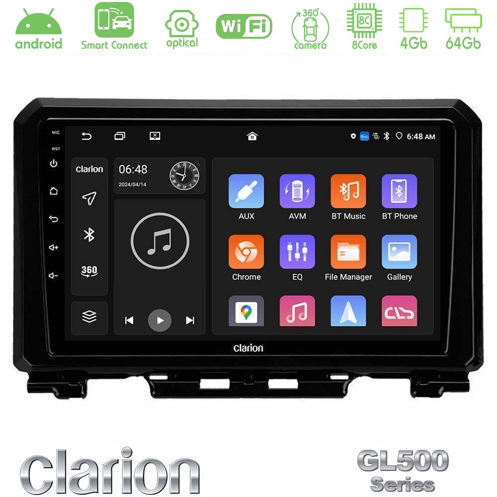 Clarion GL500 Series 8Core Android ClarionOS 4+64GB Suzuki Jimny 2018-2022 Navigation Multimedia Tablet 9"