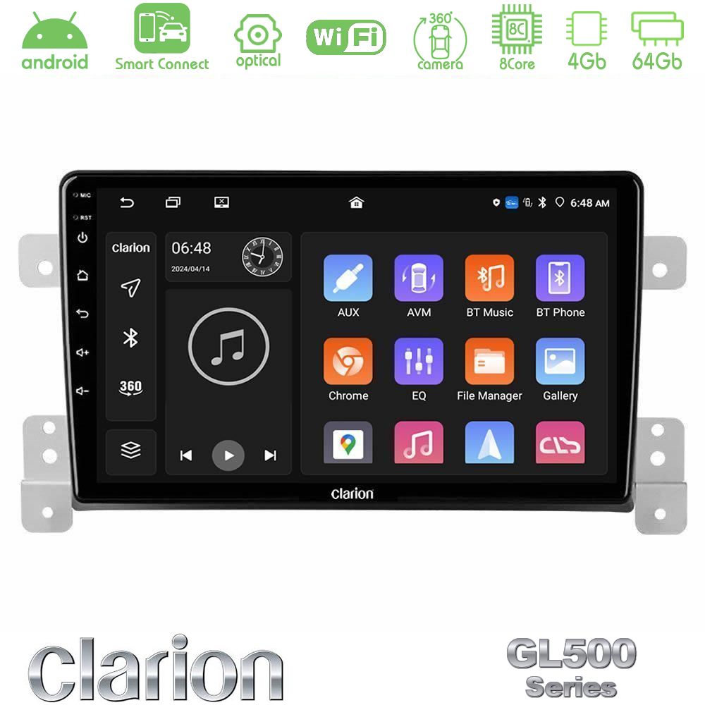 Clarion GL500 Series 8Core Android ClarionOS 4+64GB Suzuki Grand Vitara Navigation Multimedia Tablet 9"