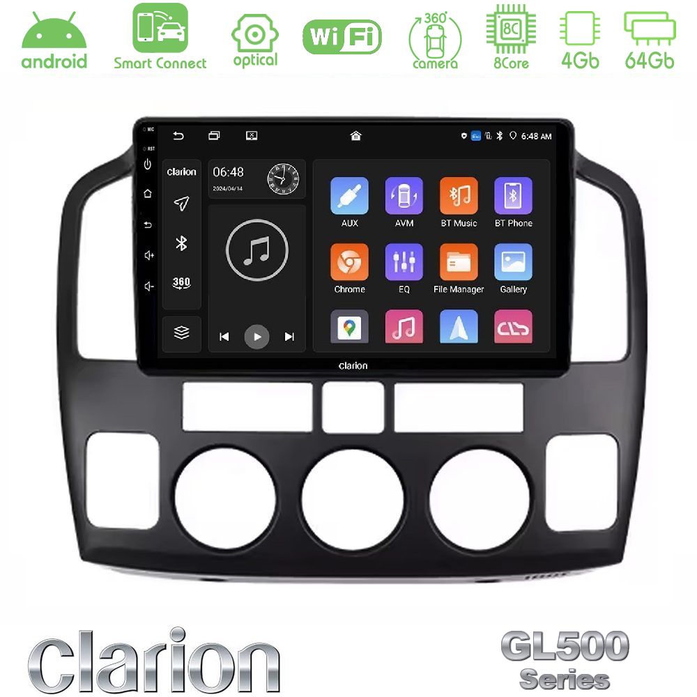 Clarion GL500 Series 8Core Android ClarionOS 4+64GB Suzuki Grand Vitara 2003-2005 Navigation Multimedia Tablet 9″
