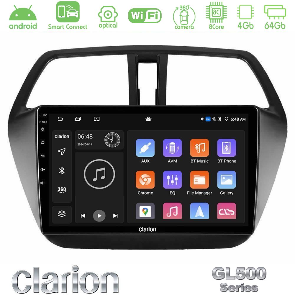Clarion GL500 Series 8Core Android ClarionOS 4+64GB Suzuki SX4 S-Cross Navigation Multimedia Tablet 9"