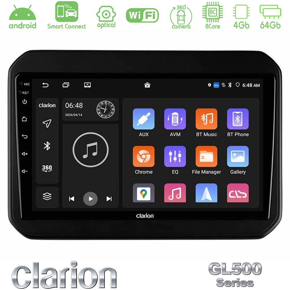 Clarion GL500 Series 8Core Android ClarionOS 4+64GB Suzuki Ignis Navigation Multimedia Tablet 9"