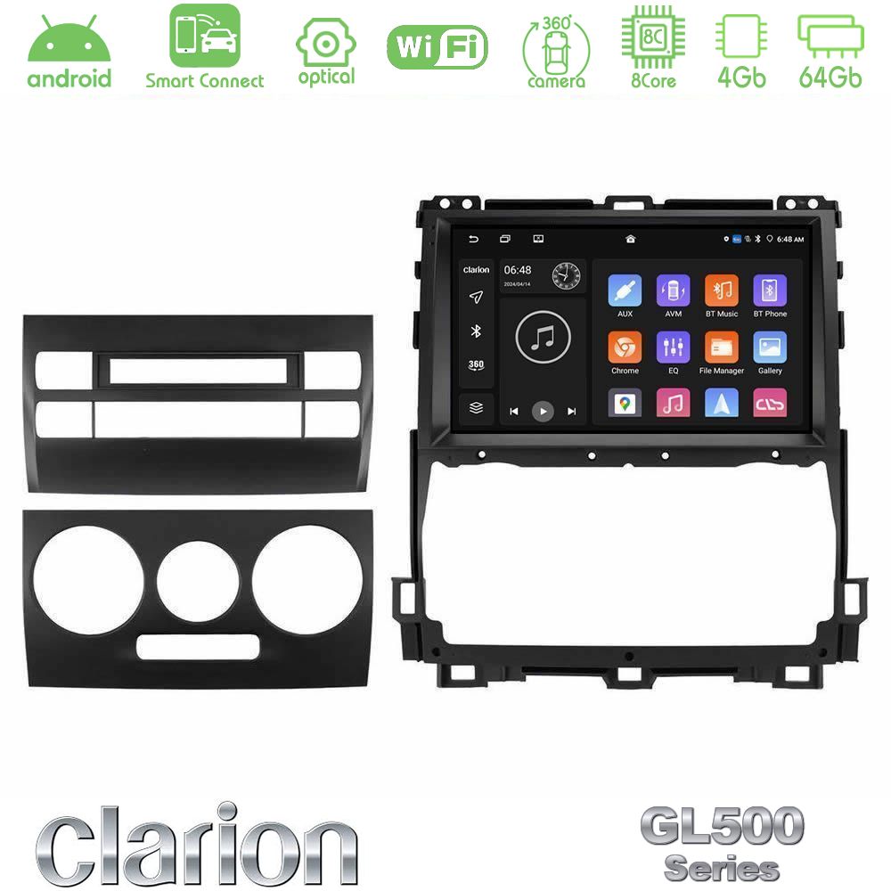 Clarion GL500 Series 8Core Android ClarionOS 4+64GB Toyota Land Cruiser J120 2002-2009 Navigation Multimedia Tablet 9"