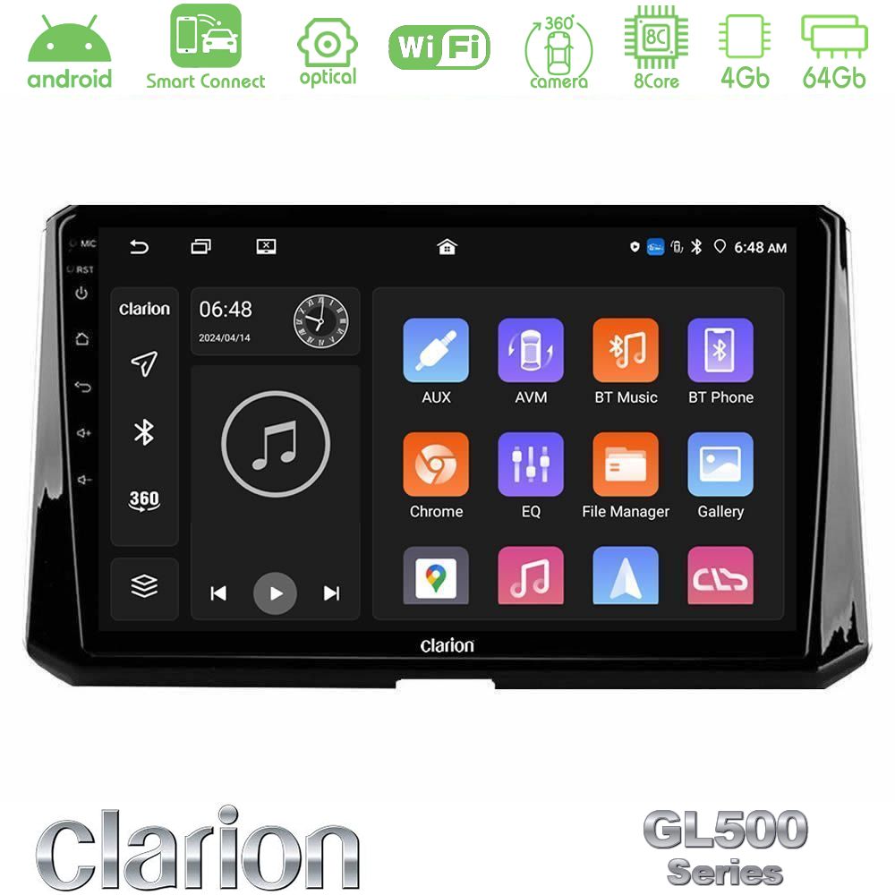 Clarion GL500 Series 8Core Android ClarionOS 4+64GB Toyota Corolla 2019-2022 Navigation Multimedia Tablet 10"
